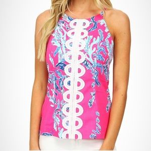 Lilly Pulitzer Pink and Blue Halter Top